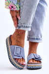 Women's Sandals On A Decorated Platform Blue Joyce