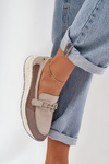 Ladies Leather Moccasins D&A TW210 Gray