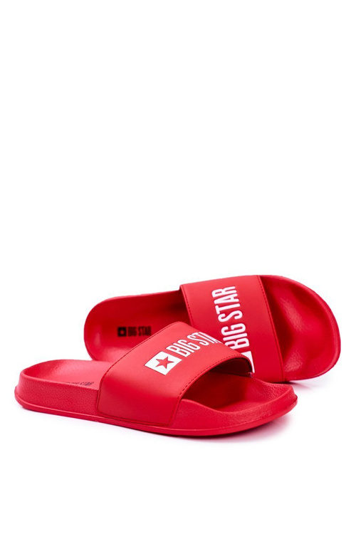 Classic Men's Slides Big Star Red Eco Leather GG174932
