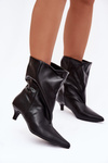 Slip On Women's Ankle Boots With Loose Shaft Black Jessalia
