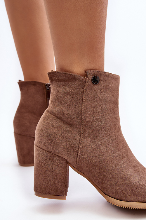 Brown Suede Women's Boots with Stiletto Heel Selela
