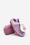 Children's Fur Slippers Bunny Purple Dicera