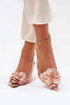 Transparent High Heels With Decorative Flower Nude Risalie