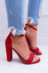 Women's Stiletto Sandals Suede Red Anastasie