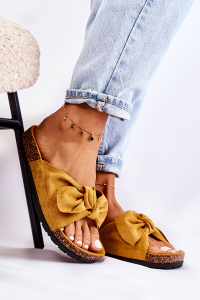 Cork Lining Flip Flops Dark Yellow Wendy