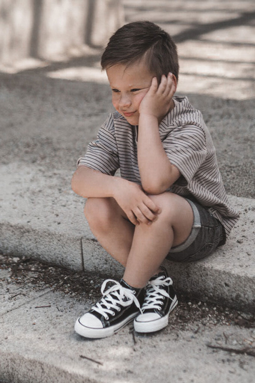 Children's High Sneakers Zippered Black Filemon