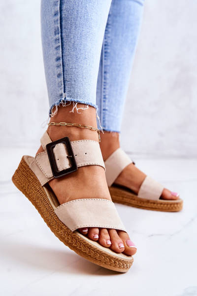 Women's Suede Sandals Big Star JJ276032 Beige