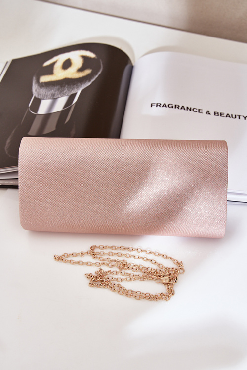 Shiny Evening Bag Clutch Rose Gold Sastorea