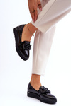 Lacquered Wedge Loafers Black Semma