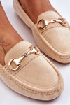 Classic Suede Loafers With Embellishments Beige Arla