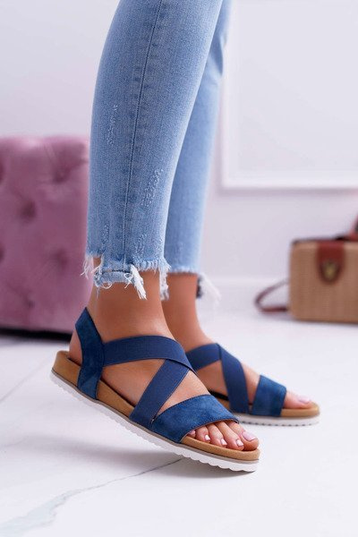 Navy Blue Women's Sandals with Erasers Itako