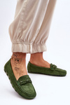 Women's Suede Loafers Green Clorie