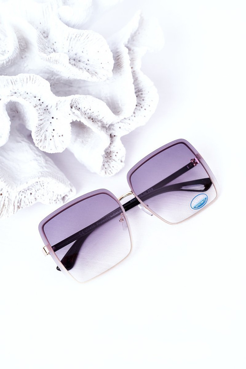 Gold Square Sunglasses Grey Ombre