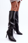 Leather Heeled Boots Black Melisandra