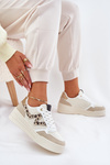 Ladies Sports Shoes On Platform Leopard Beige Lorori