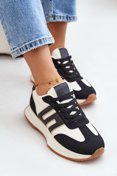 Buty Sportowe Sneakersy Platforma Czarne Thari