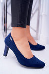 Women's Sergio Leone Navy Blue Suede pumps Orsola