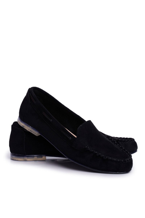 Sergio Leone Women's Suede Moccasins Black MK722