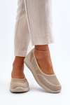 Beige Platform Ballet Flats and Wedges Aviaba