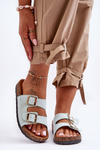 Women's Slippers On Cork Sole Mint Cortina