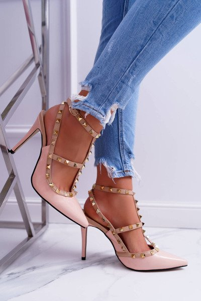 Vices Women's Lacquered Powder Stilettos with Studs Valenti Jets