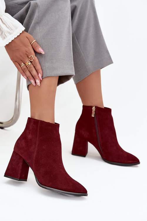 Women's Heeled Boots with Golden Detail Chocolate Zazoo 3128