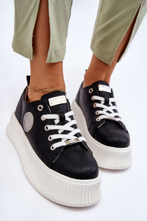 Sneakersy Buty Sportowe Damskie Czarne GOE JJ2N4127