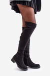 Knee High Boots With Flat Heel Black Filora