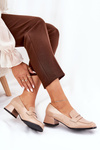 Lacquered Low Heel Pumps Nude Selenith