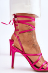 Women's Tied Sandals On A High Heel Fuchsia Meya