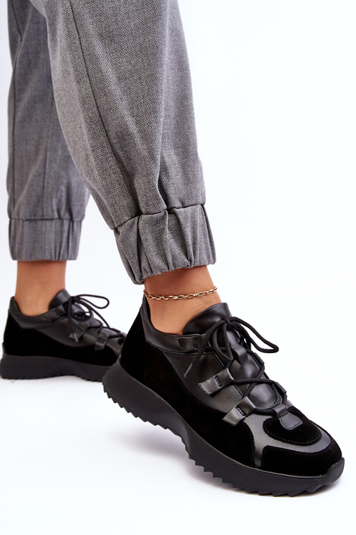 Women's Leather Sports Shoes M01/2 Zazoo Black