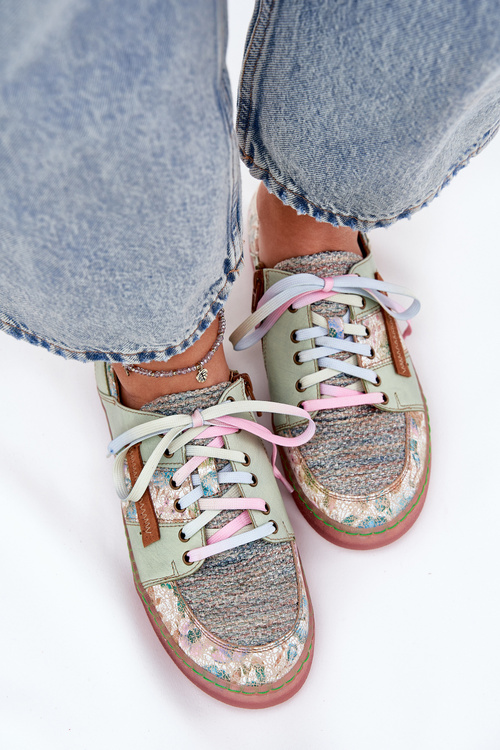 Leather Women's Shoes Maciejka 06791-09 Light Green