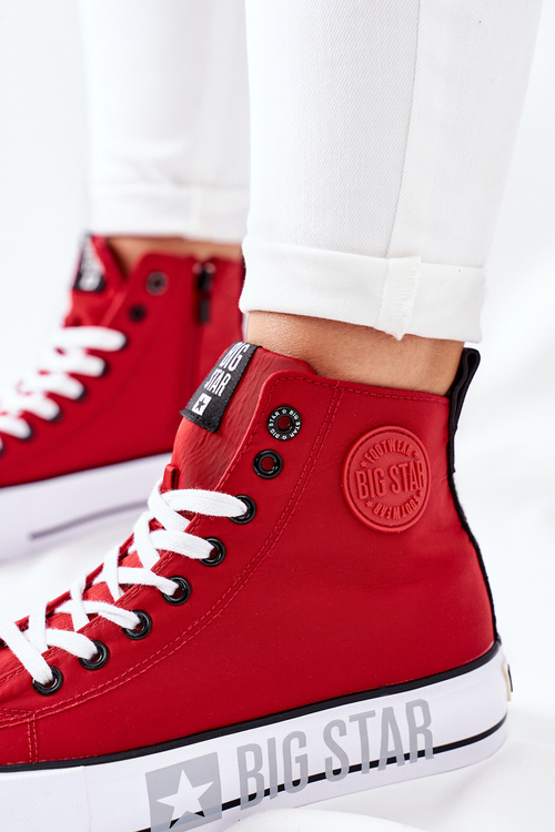 High Sneakers On A Platform Big Star II274018 Red