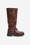 Warm Women’s Boots with Zipper Eco Leather Brown Tialethe