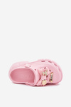 Girls Children's Foam Slippers With Bow And Decorations Pink Selvana