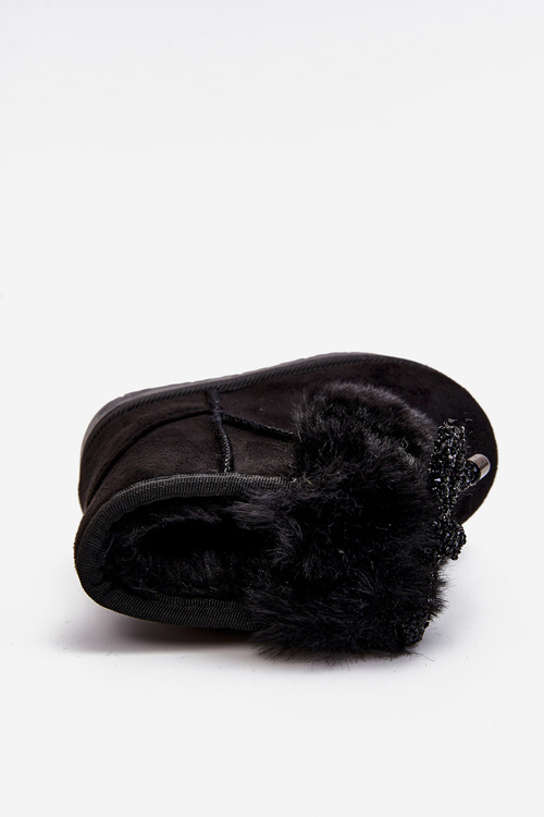 Children's Snow Boots Insulated With Fur Suede Black Amelia