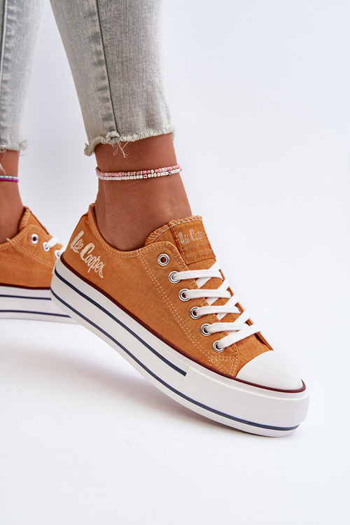 Trampki Gruba Podeszwa Damskie Pomarańczowe Lee Cooper LCW-24-31-2216