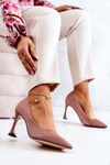 Fashionable Leather Stilettos Pink Tamira