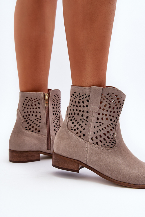 Women's Laced Boots in Cappuccino Zazoo 3305/2