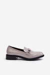 Women's Gray Patent Loafers Nerilaja