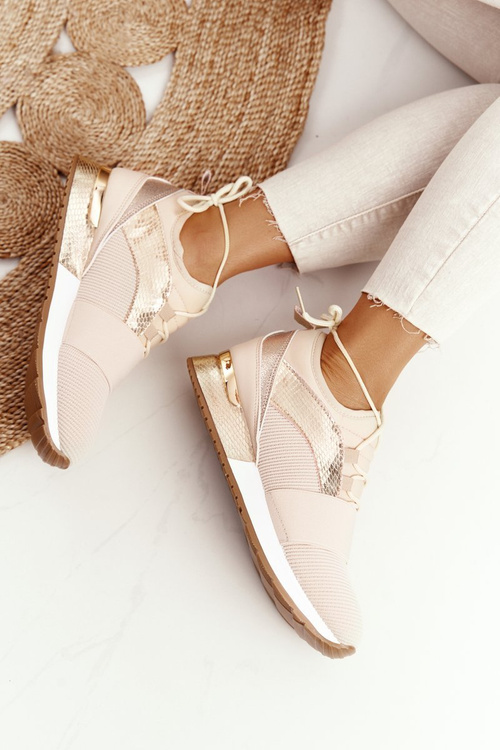 Women’s Sport Shoes Sneakers Beige-Gold Netta
