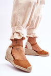 Suede Espadrilles Wedge Sandals camel Cammer 
