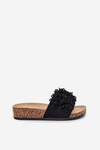 Women's sandals on cork platform black Elirna