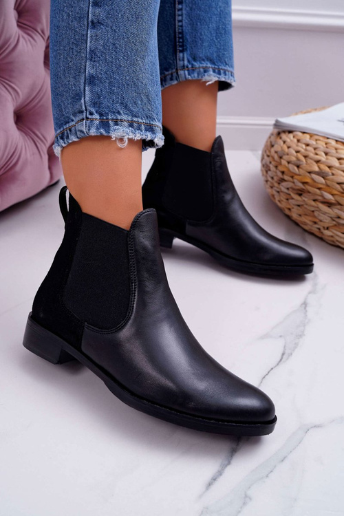 Women's Leather Stiletto Boots Maciejka Black 04359