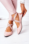 Foldable Leather Ballerinas Lu Boo Pink