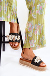 Women's Slippers On The Platform With Shells Black Tolia
