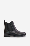 Insulated Flat Chelsea Boots With Zipper Black Tinra