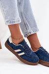Women's Suede Sneakers on Platform Dark Blue Sylviona