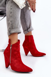 Asymmetrical Boots with Heels Lu Boo Red
