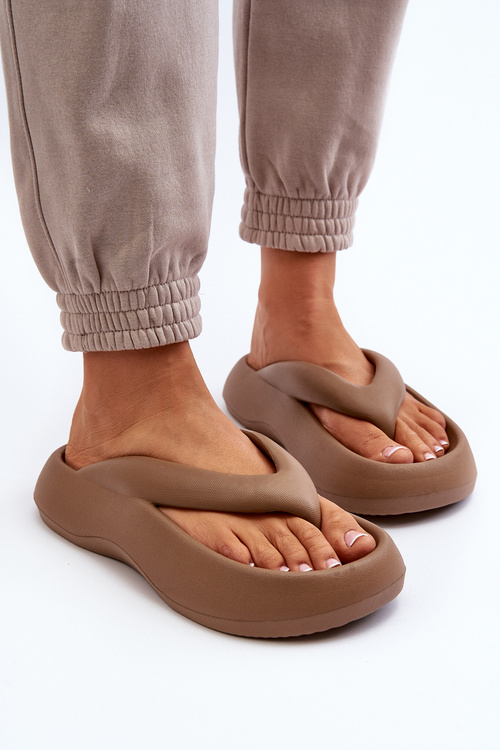 Women's Foam Flip Flops Japanese Khaki Roux